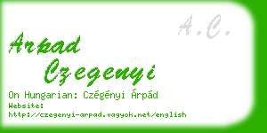 arpad czegenyi business card