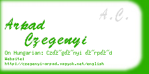 arpad czegenyi business card